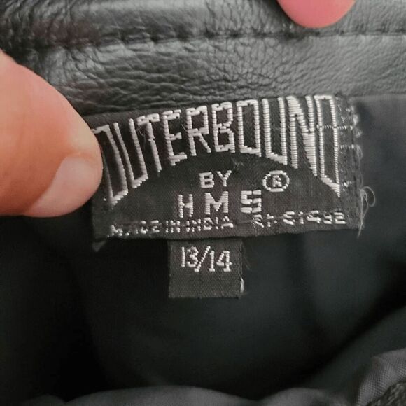 NWT Vintage OUTERBOUND by HMS. Black Leather Pencil Skirt With Split 13/14 - Picture 9 of 11